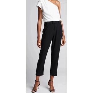 Derek Lam 10 Crosby Sequin Stripe Belted Black Pants Women's Size 00 NWOT $450